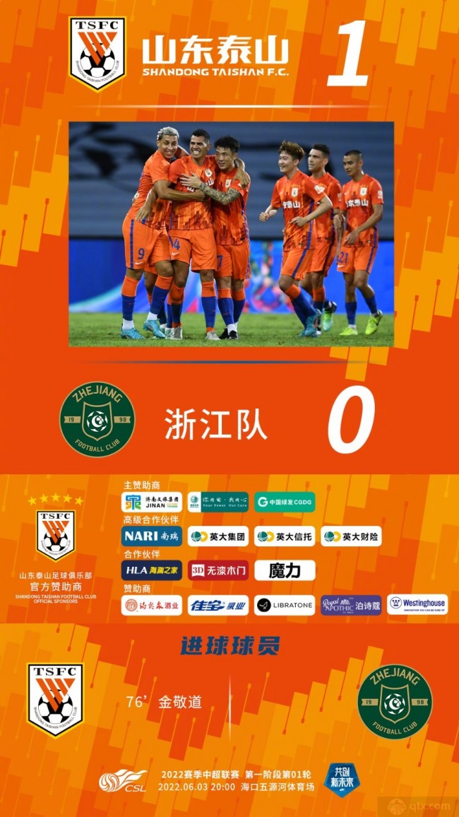 山东泰山1-0浙江队