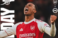 阿森纳发布联赛杯迎战布莱顿海报 加布里埃尔出镜