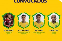 巴西世预赛大名单：内马尔、库蒂尼奥领衔；阿利松伤缺