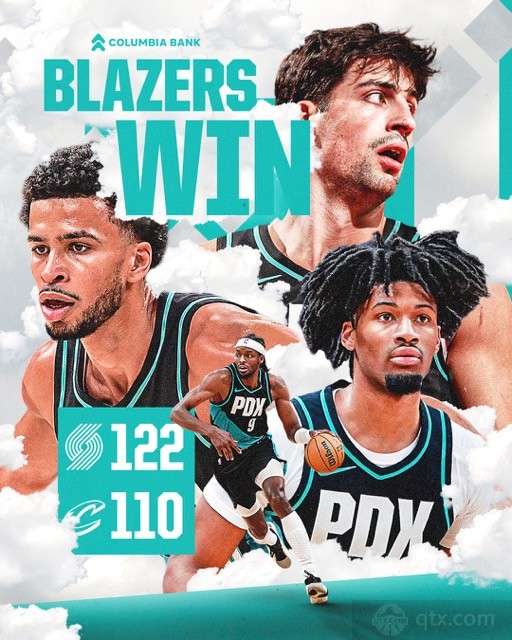 开拓者客场122-110力克骑士