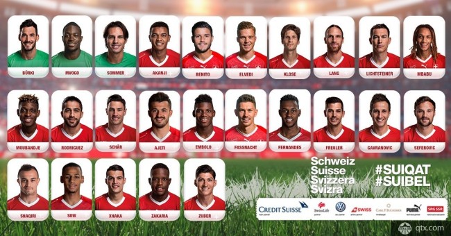 瑞士国家队大名单