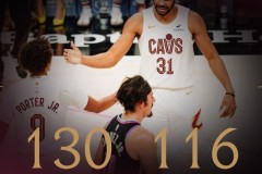 NBA常规赛骑士客场130-116逆转热火 米切尔缺阵 阿伦30+10