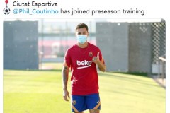 官方：库蒂尼奥重返巴萨后今日开始加入球队训练