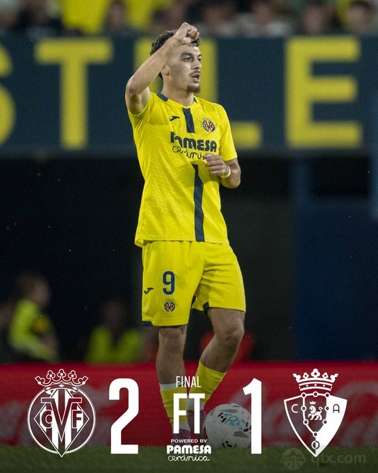 比利亚雷亚尔2-1奥萨苏纳