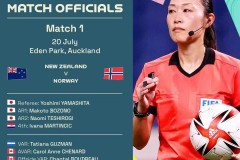 FIFA公布女足世界杯揭幕战裁判安排 山下良美吹哨新西兰VS挪威