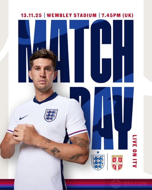 英格兰队发布对阵塞尔维亚海报