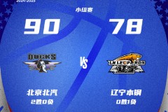 CBA俱乐部杯北京男篮90-78辽宁男篮 赵继伟缺阵奥莫特20分