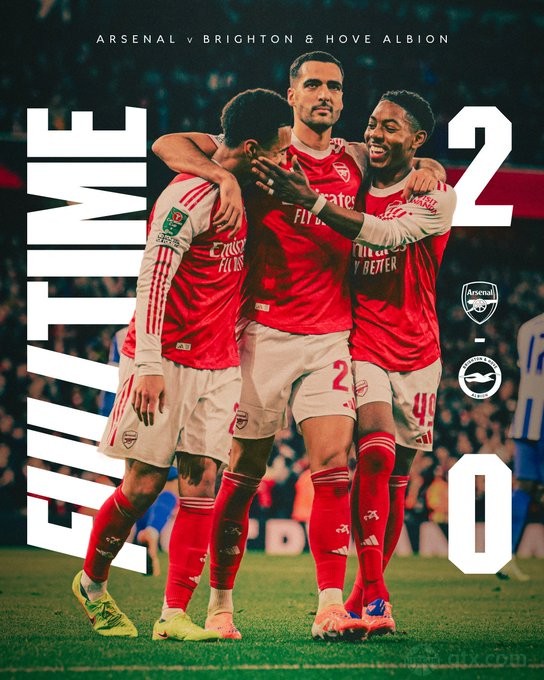阿森纳2-0布莱顿