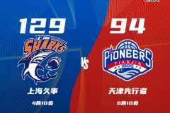 CBA常规赛战报上海男篮129-94天津男篮 洛夫顿35+11+6王哲林25+9