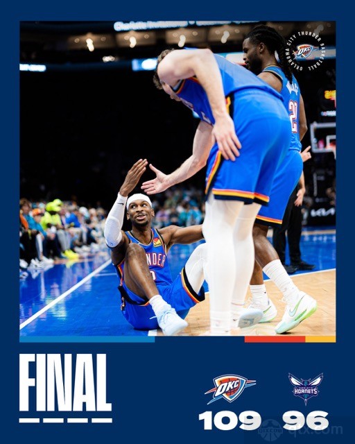 雷霆客场109-96轻取黄蜂