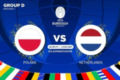 欧洲杯波兰将对阵荷兰 荷兰有望取得开门红