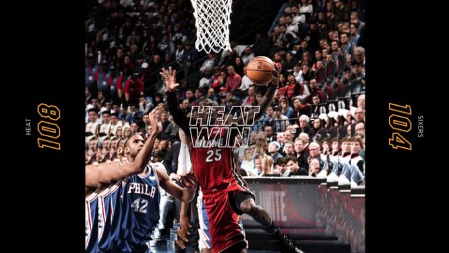 NBA常规赛热火VS76人录像回放