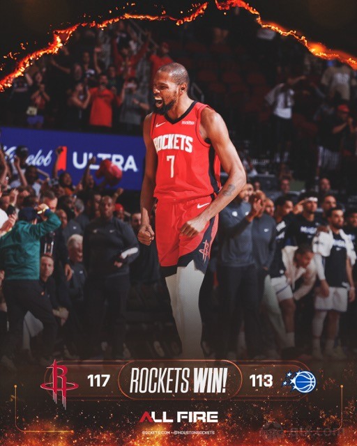 火箭主场117-113加时险胜魔术