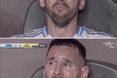 梅西美洲杯决赛伤退  替补席失声痛哭