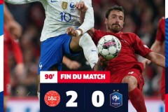 欧国联法国0-2不敌丹麦惊险保级 姆巴佩失单刀