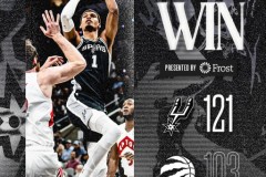 NBA常规赛马刺主场121-103轻取猛龙 文班亚马24+15 卡斯尔22分