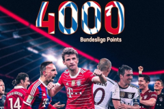 拜仁联赛总积分达4001分 成为德甲历史第一支总积分达到4000分球队