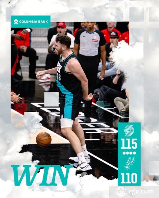 开拓者客场115-110险胜马刺