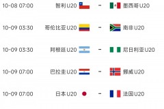 2025世青赛16强完整对阵表（最新日程版）