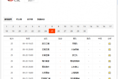 中超联赛第25轮赛程安排：共8轮焦点比赛 四支争冠球队捉对厮杀