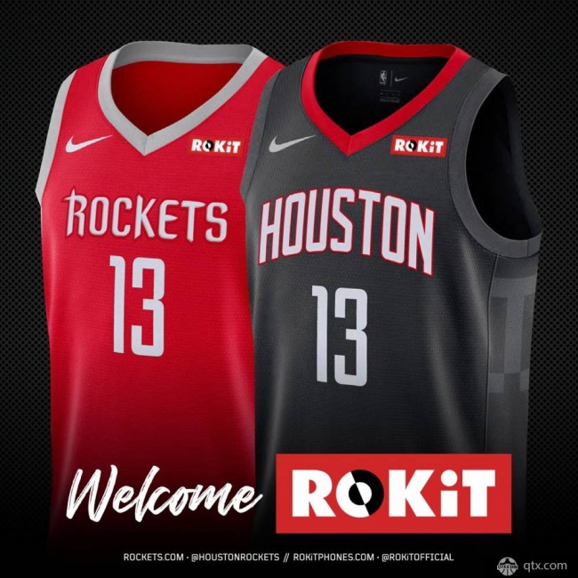 休斯顿火箭正式宣布与ROKiT合作签下胸前广告合同