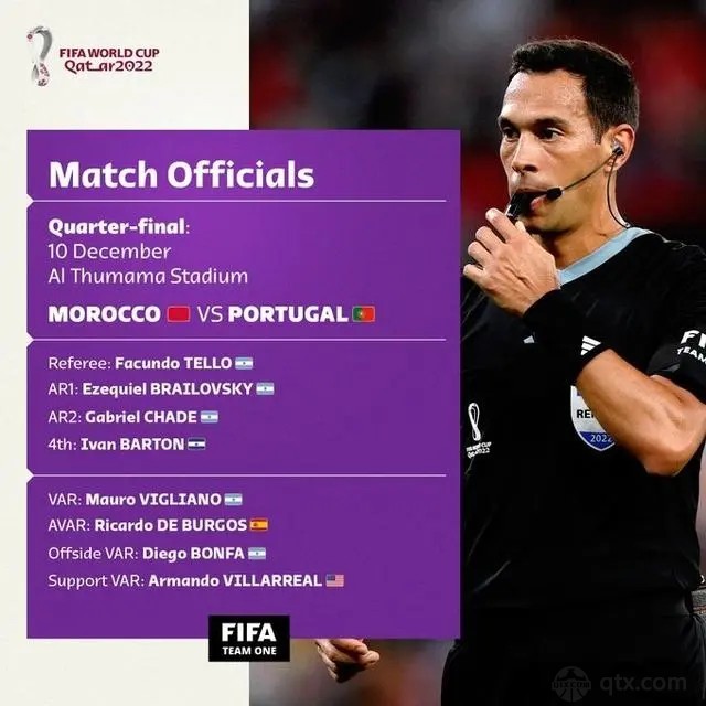 摩洛哥vs葡萄牙裁判组