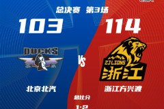 CBA总决赛G3广厦男篮114-103北京男篮 系列赛大比分2-1领先