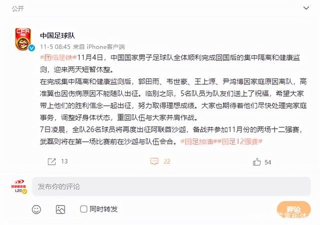 国足26人西征名单