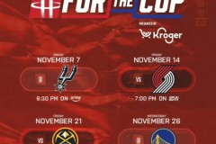 火箭队11月赛程出炉 NBA杯小组赛首战马刺