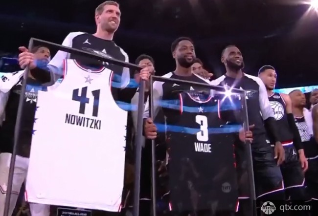 NBA联盟为诺维茨基和韦德送上纪念版全明星球衣