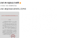 上海男篮回应篮协处罚决定：接受处罚并将整顿队风队纪