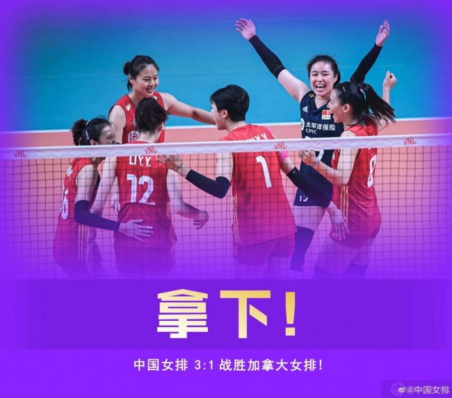 中国女排3-1加拿大女排