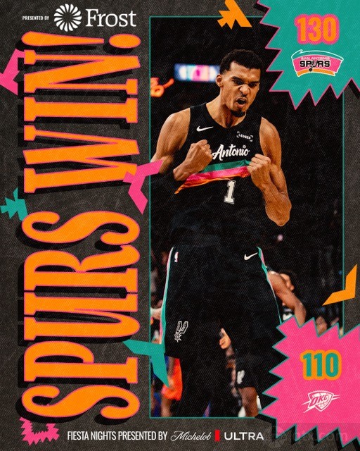 马刺主场130-110再胜雷霆