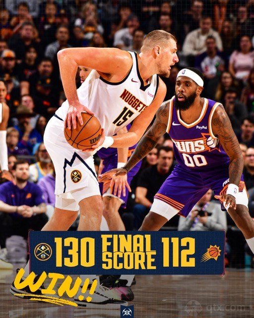 掘金客场130-112大胜太阳