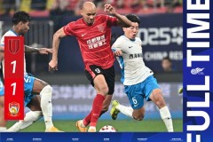 中超成都蓉城1-1青岛西海岸 费利佩破门阿齐兹扳平比分