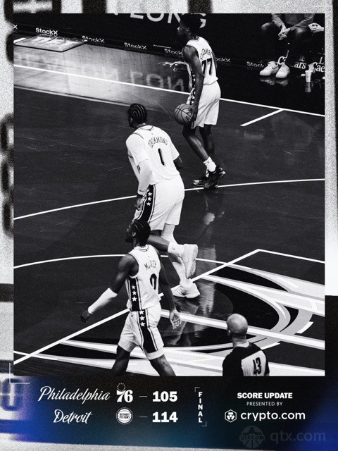 活塞主场114-105力克76人