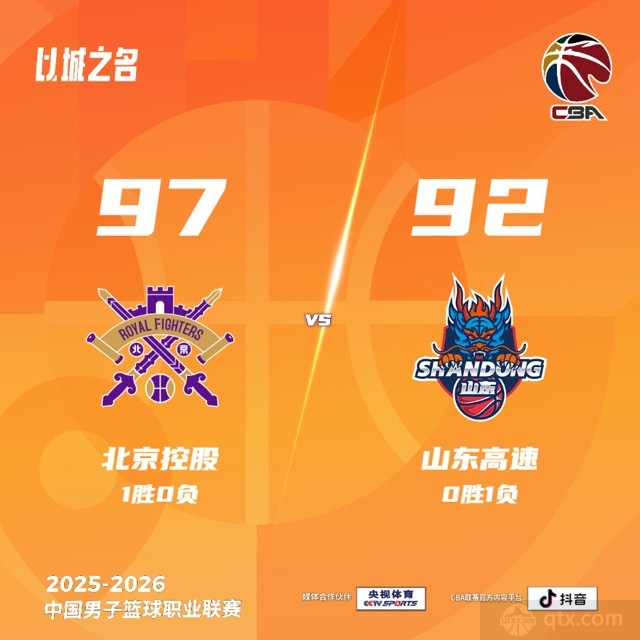 北控男篮主场97-92力克山东男篮
