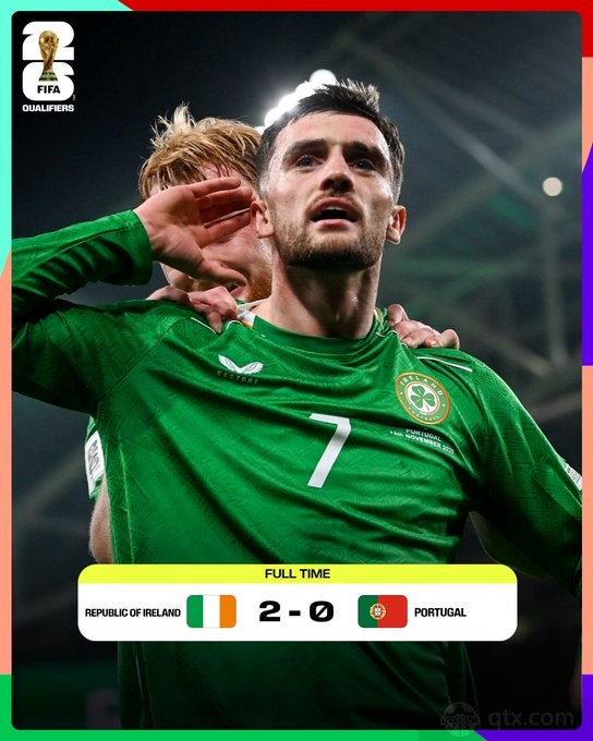 爱尔兰2-0葡萄牙