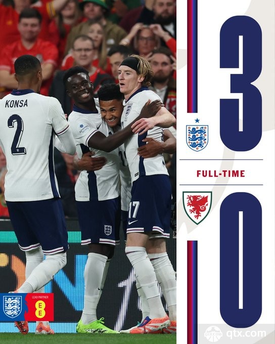 英格兰3-0威尔士