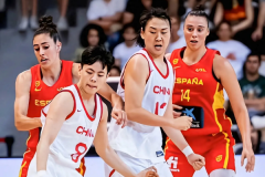 奥运女篮热身赛中国女篮46-70西班牙女篮 韩旭空砍16分