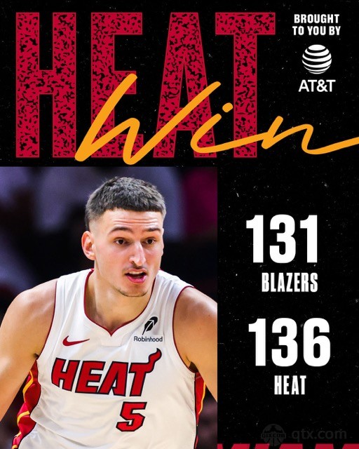 开拓者客场131-136惜败热火