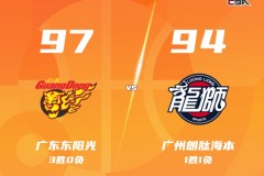 CBA常规赛战报广东男篮主场97-94险胜广州男篮 萨林杰17+10 徐杰17+9