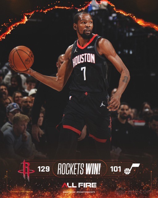 火箭客场129-100大胜爵士