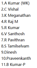 KAR Playing XI