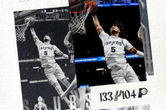 NBA季前赛马刺主场133-104大胜步行者 文班亚马17+12