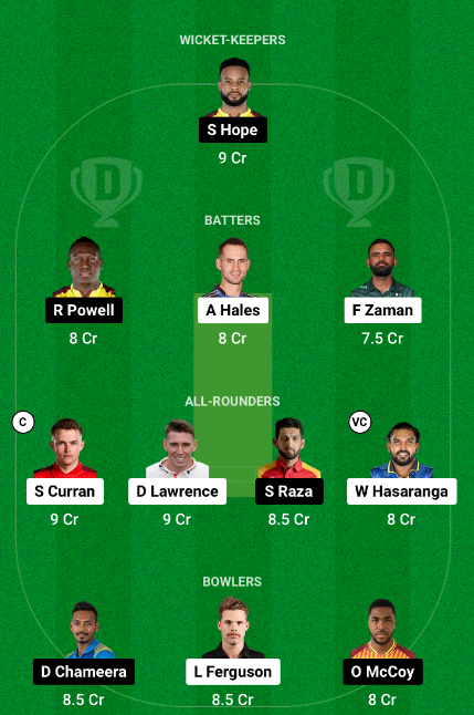 DV vs DC Dream11 Team Choice 1