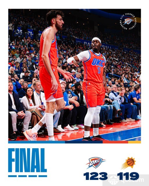 雷霆主场123-119力克太阳