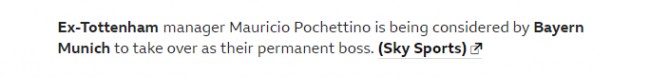 拜仁正在考虑聘请波切蒂诺