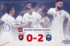 欧预赛-法国2-0阿尔巴尼亚 格列兹曼传射托利索破门