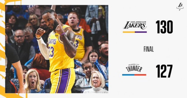 NBA常规赛湖人VS雷霆录像回放